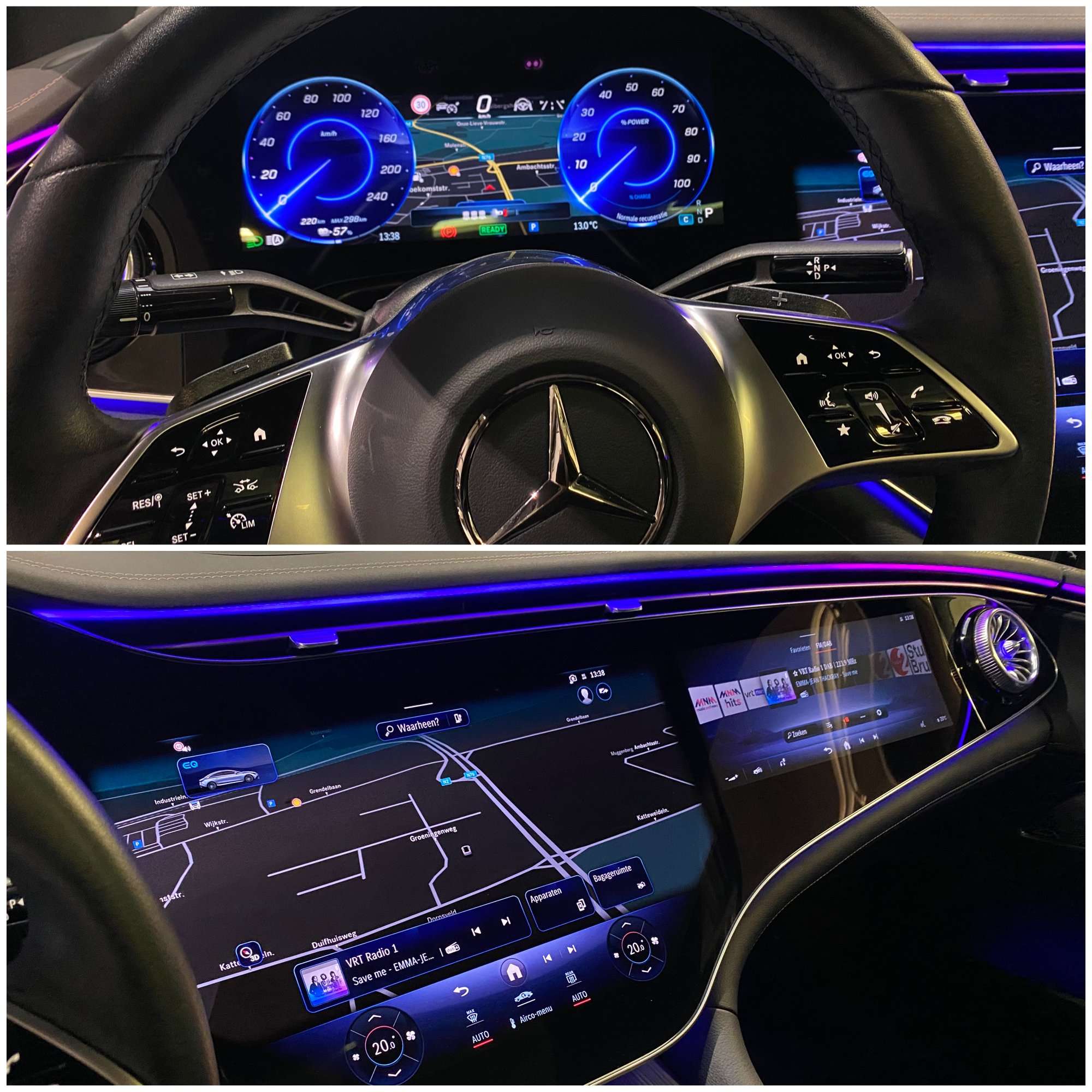Mercedes-Benz EQE 300 AMG & NIGHT Airmatic/Hyperscreen/Distronic+/360°/Memory/PanoDak/20″/Augm.Reality/Keyless/Trekhaak/…