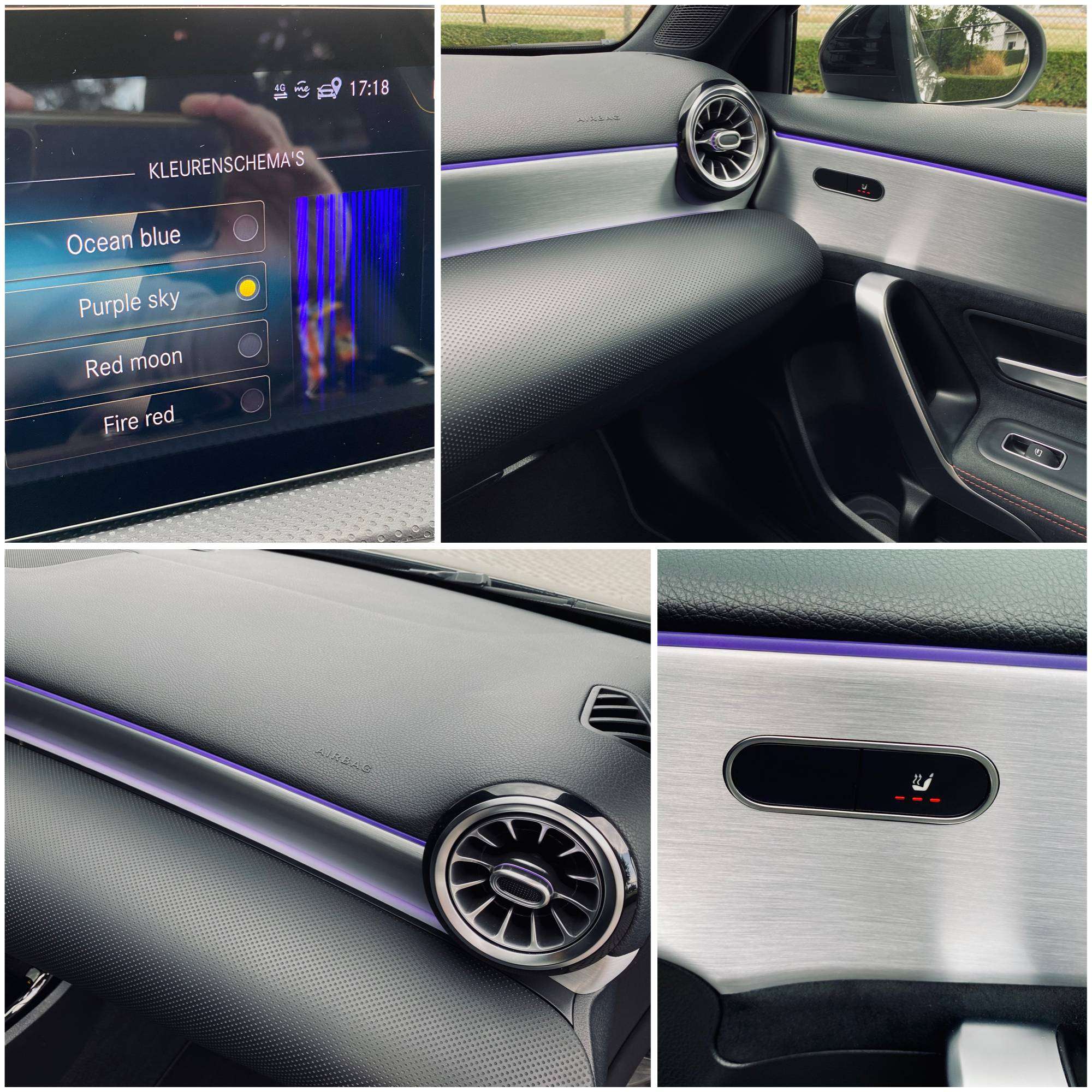 Mercedes-Benz A 180 AMG & NIGHT 19″/PanoDak/Augm.RealityNavi/Ambiente/CarPlay/DraadloosLadenGSM/PDC/…